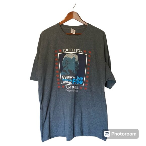 Ron Paul Gray S/S T-Shirt Men's Size XXL Political 2012 Youth for Ron Paul Vote - Picture 1 of 5